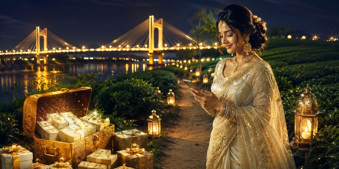 বরিশালে শাড়ি পরিহিত নারী মোবাইলে acewin9 ক্যাসিনো উপভোগ করছেন